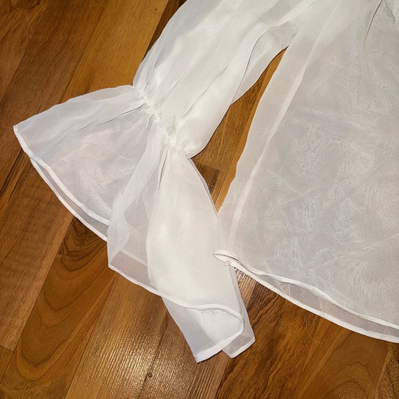 Beulah women’s sheer ruffle‎ top with wide sleeve glam going out size medium - Picture 2 of 6